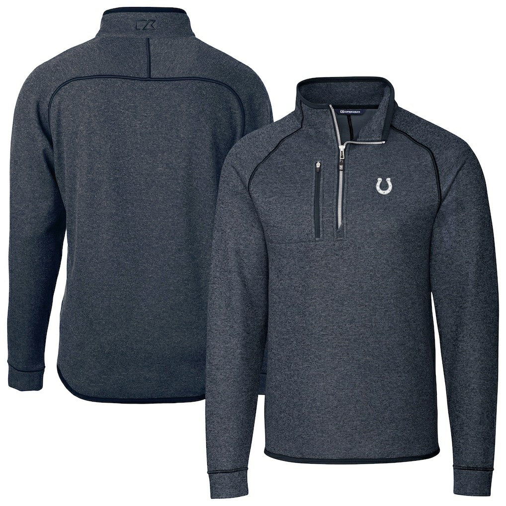 Indianapolis Colts  Cutter & Buck Big & Tall Mainsail Sweater-Knit Half-Zip Jacket
