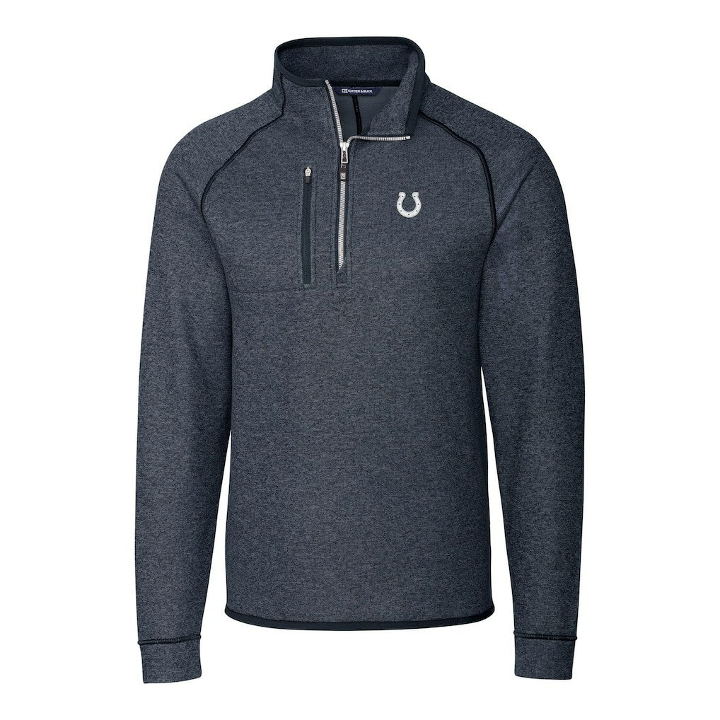 Indianapolis Colts  Cutter & Buck Big & Tall Mainsail Sweater-Knit Half-Zip Jacket