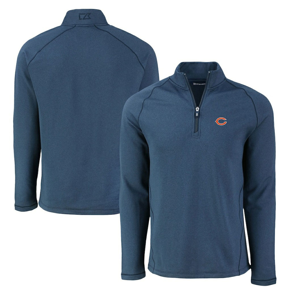 Chicago Bears  Cutter & Buck Peshastin Eco Fleece Tri-Blend Raglan Recycled Quarter-Zip Jacket