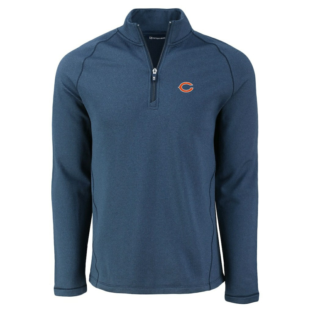 Chicago Bears  Cutter & Buck Peshastin Eco Fleece Tri-Blend Raglan Recycled Quarter-Zip Jacket