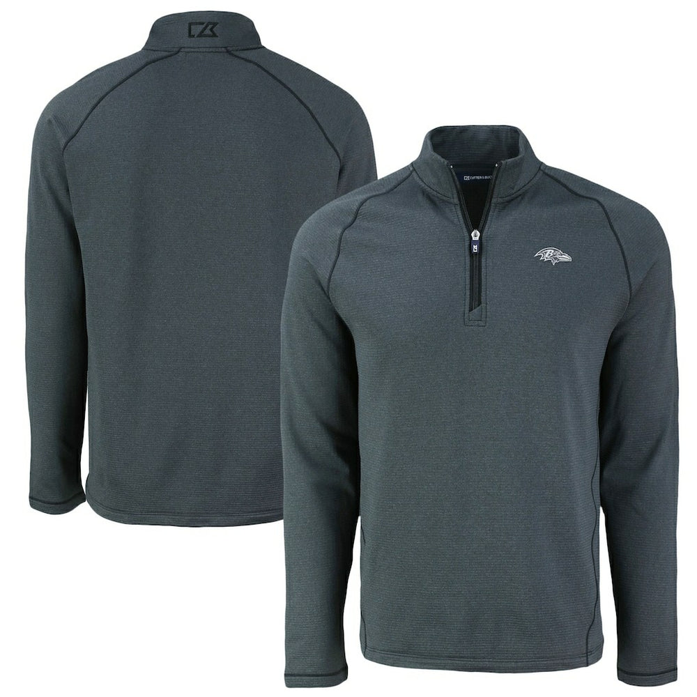 Baltimore Ravens  Cutter & Buck Peshastin Eco Fleece Tri-Blend Raglan Recycled Quarter-Zip Jacket