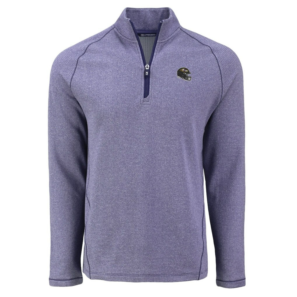 Baltimore Ravens  Cutter & Buck Peshastin Eco Fleece Tri-Blend Raglan Recycled Quarter-Zip Jacket