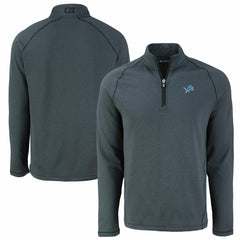 Detroit Lions  Cutter & Buck Peshastin Eco Fleece Tri-Blend Raglan Recycled Quarter-Zip Jacket