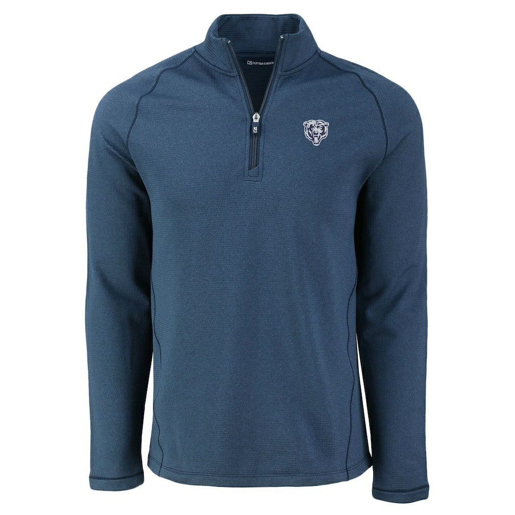Chicago Bears  Cutter & Buck Peshastin Eco Fleece Tri-Blend Raglan Recycled Quarter-Zip Jacket