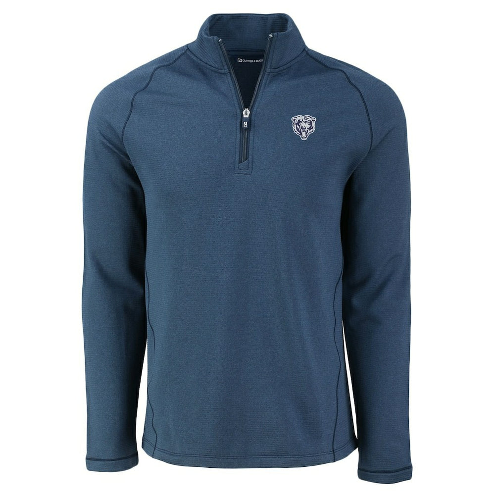 Chicago Bears  Cutter & Buck Peshastin Eco Fleece Tri-Blend Raglan Recycled Quarter-Zip Jacket