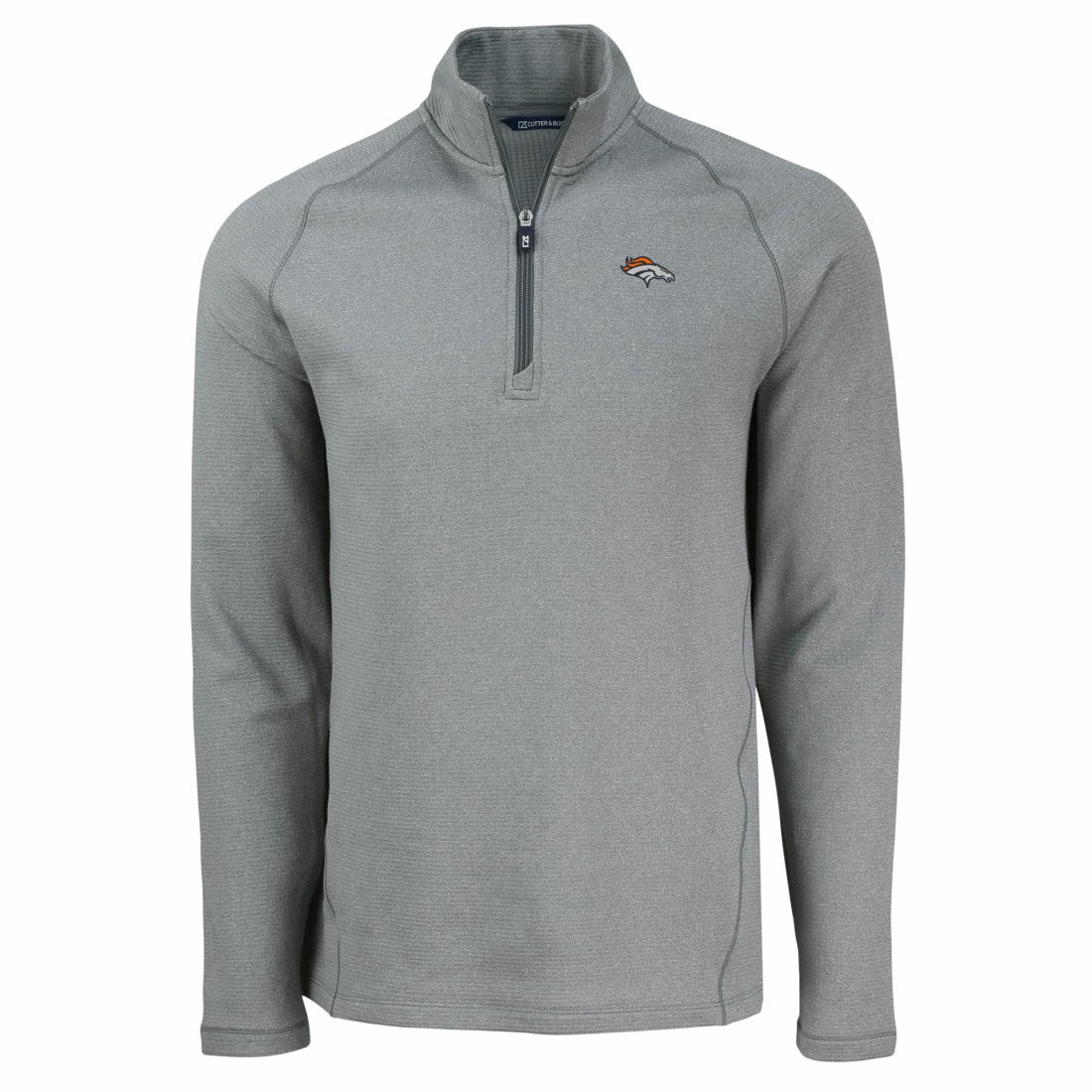 Denver Broncos  Cutter & Buck Peshastin Eco Fleece Tri-Blend Raglan Recycled Quarter-Zip Jacket