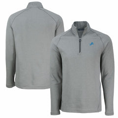 Detroit Lions  Cutter & Buck Peshastin Eco Fleece Tri-Blend Raglan Recycled Quarter-Zip Jacket