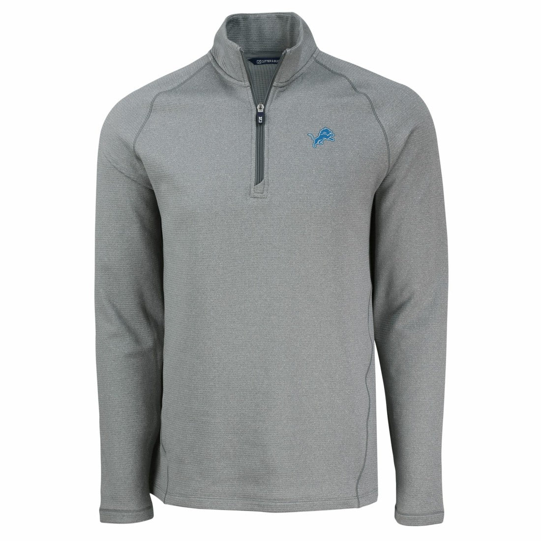 Detroit Lions  Cutter & Buck Peshastin Eco Fleece Tri-Blend Raglan Recycled Quarter-Zip Jacket