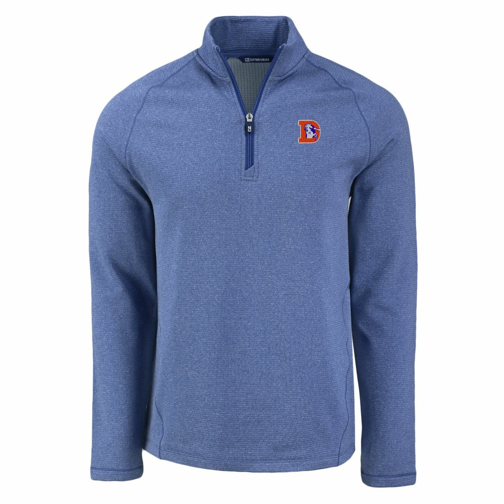 Denver Broncos  Cutter & Buck Peshastin Eco Fleece Tri-Blend Raglan Recycled Quarter-Zip Jacket