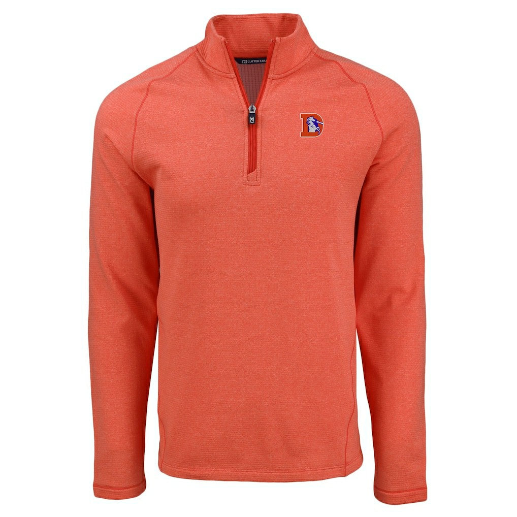 Denver Broncos  Cutter & Buck Peshastin Eco Fleece Tri-Blend Raglan Recycled Quarter-Zip Jacket