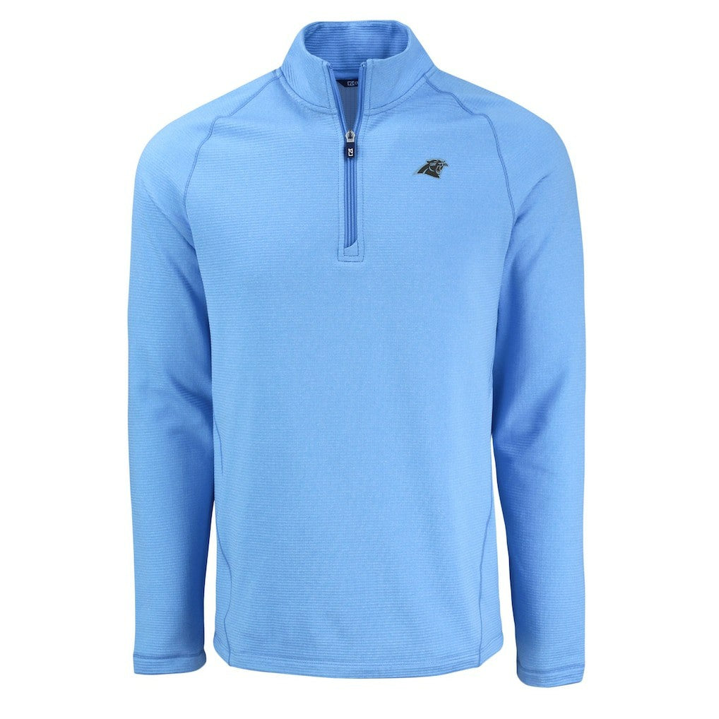 Carolina Panthers  Cutter & Buck Peshastin Eco Fleece Tri-Blend Raglan Recycled Quarter-Zip Jacket