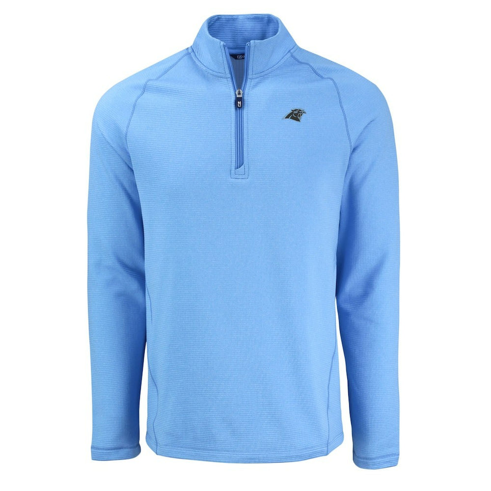 Carolina Panthers  Cutter & Buck Peshastin Eco Fleece Tri-Blend Raglan Recycled Quarter-Zip Jacket