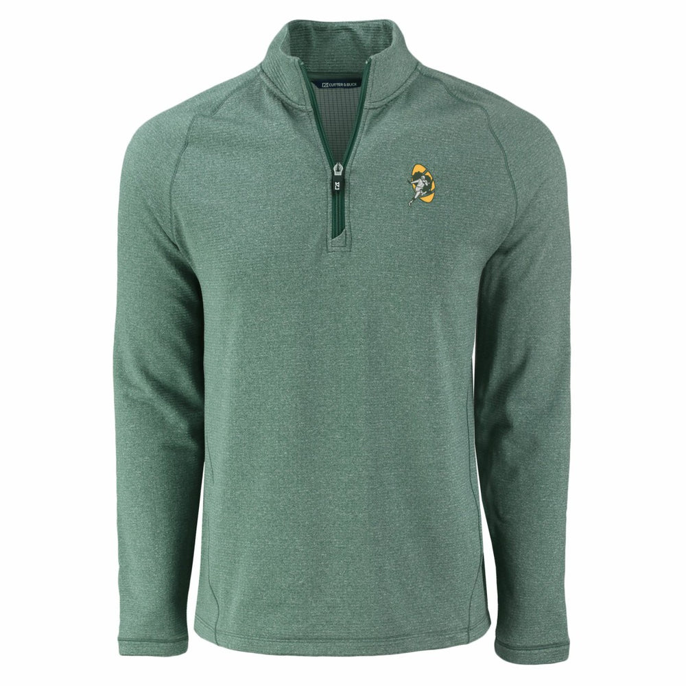 Green Bay Packers  Cutter & Buck Peshastin Eco Fleece Tri-Blend Raglan Recycled Quarter-Zip Jacket