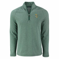 Green Bay Packers  Cutter & Buck Peshastin Eco Fleece Tri-Blend Raglan Recycled Quarter-Zip Jacket