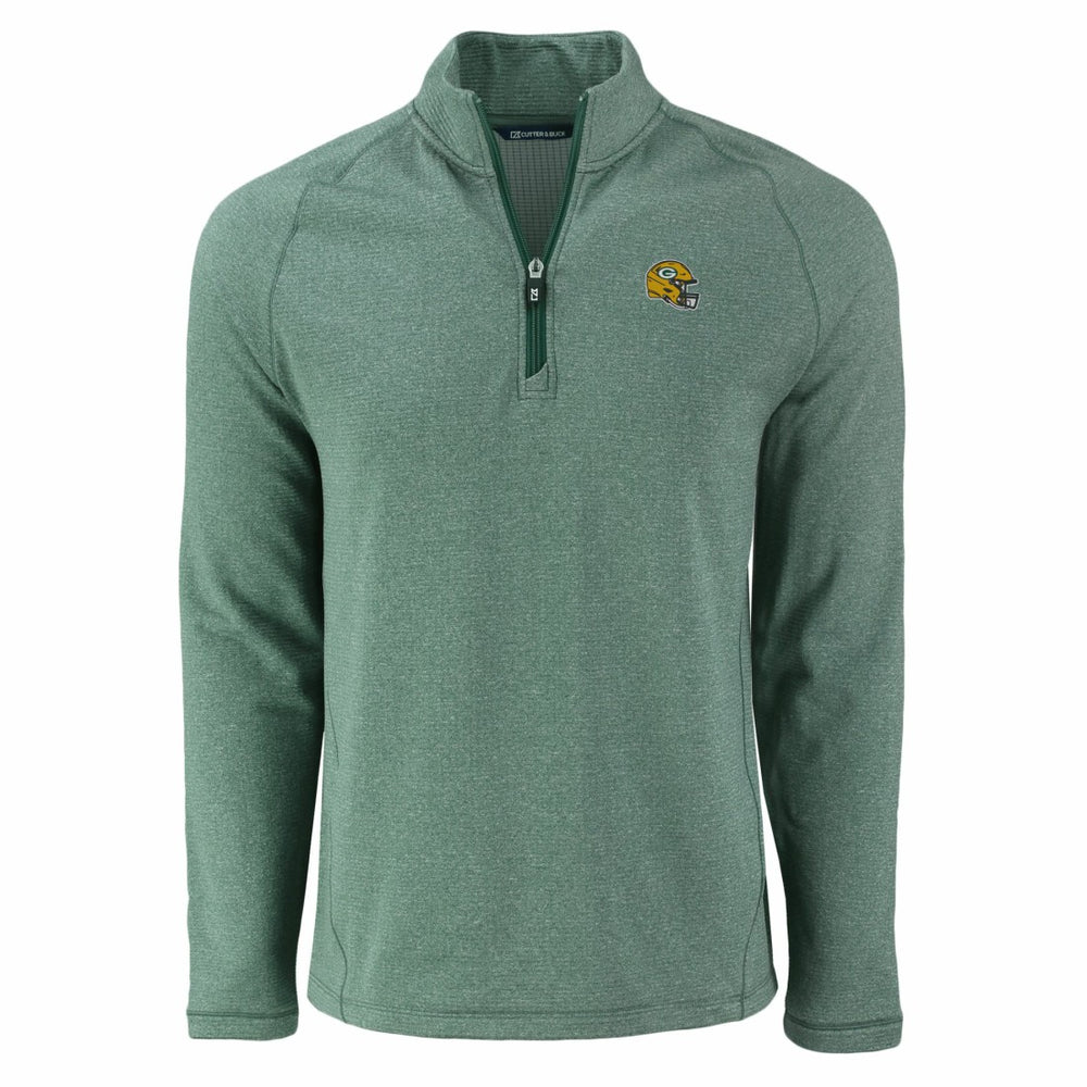 Green Bay Packers  Cutter & Buck Peshastin Eco Fleece Tri-Blend Raglan Recycled Quarter-Zip Jacket