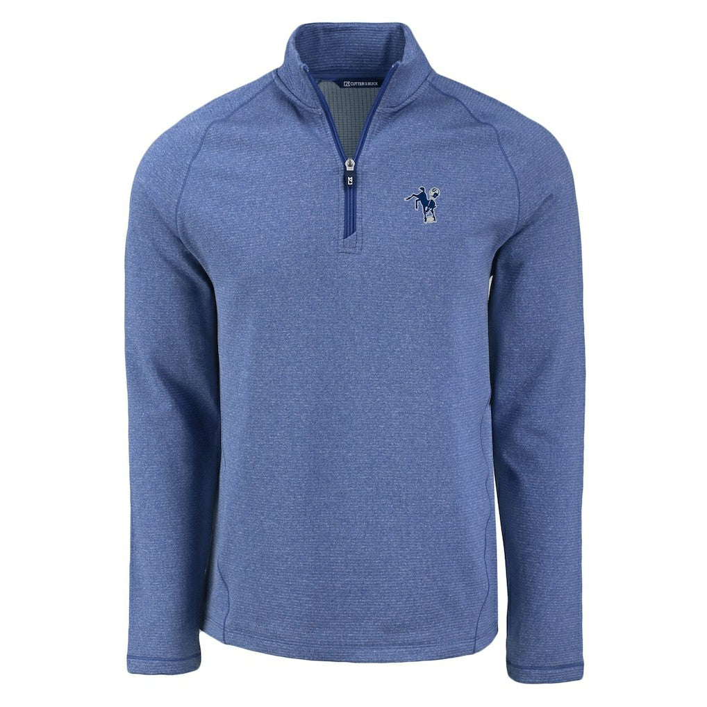 Indianapolis Colts  Cutter & Buck Peshastin Eco Fleece Tri-Blend Raglan Recycled Quarter-Zip Jacket