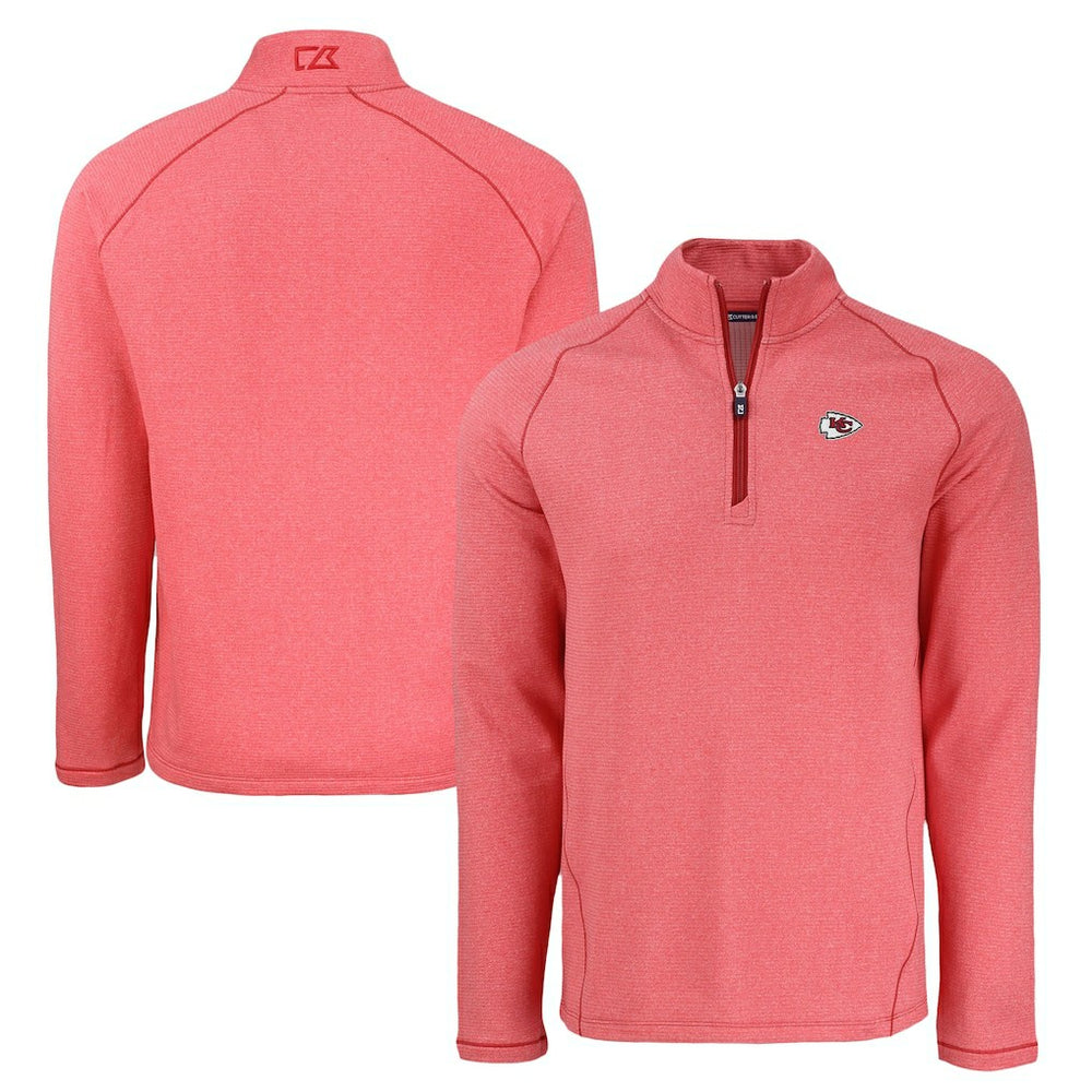 Kansas City Chiefs  Cutter & Buck Peshastin Eco Fleece Tri-Blend Raglan Recycled Quarter-Zip Jacket