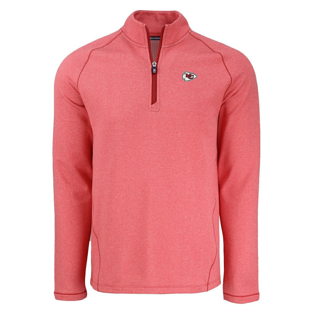 Kansas City Chiefs  Cutter & Buck Peshastin Eco Fleece Tri-Blend Raglan Recycled Quarter-Zip Jacket