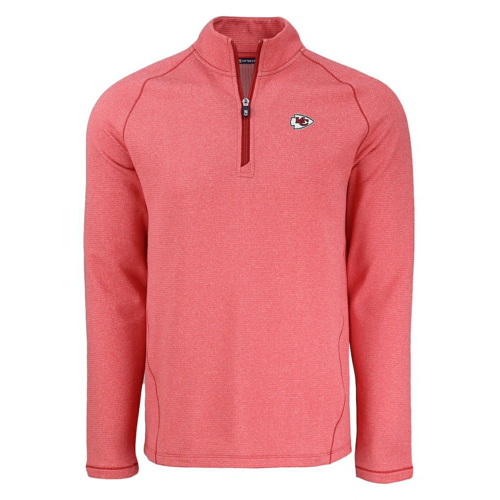 Kansas City Chiefs  Cutter & Buck Peshastin Eco Fleece Tri-Blend Raglan Recycled Quarter-Zip Jacket