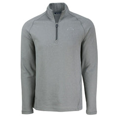 Los Angeles Chargers  Cutter & Buck Peshastin Eco Fleece Tri-Blend Raglan Recycled Quarter-Zip Jacket