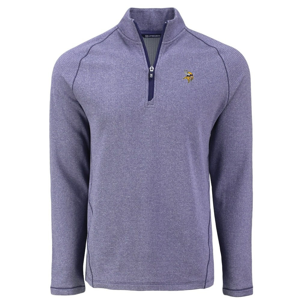 Minnesota Vikings  Cutter & Buck Peshastin Eco Fleece Tri-Blend Raglan Recycled Quarter-Zip Jacket