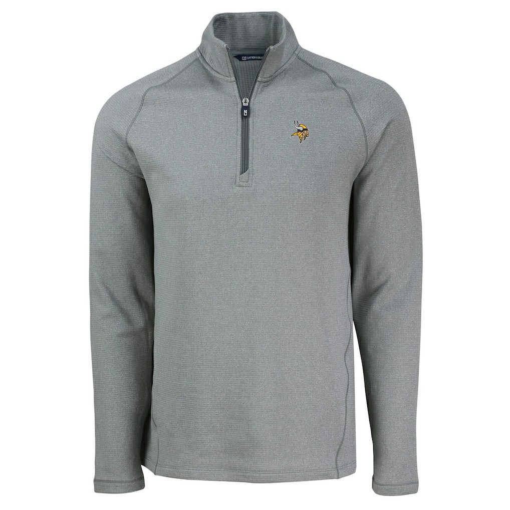 Minnesota Vikings  Cutter & Buck Peshastin Eco Fleece Tri-Blend Raglan Recycled Quarter-Zip Jacket
