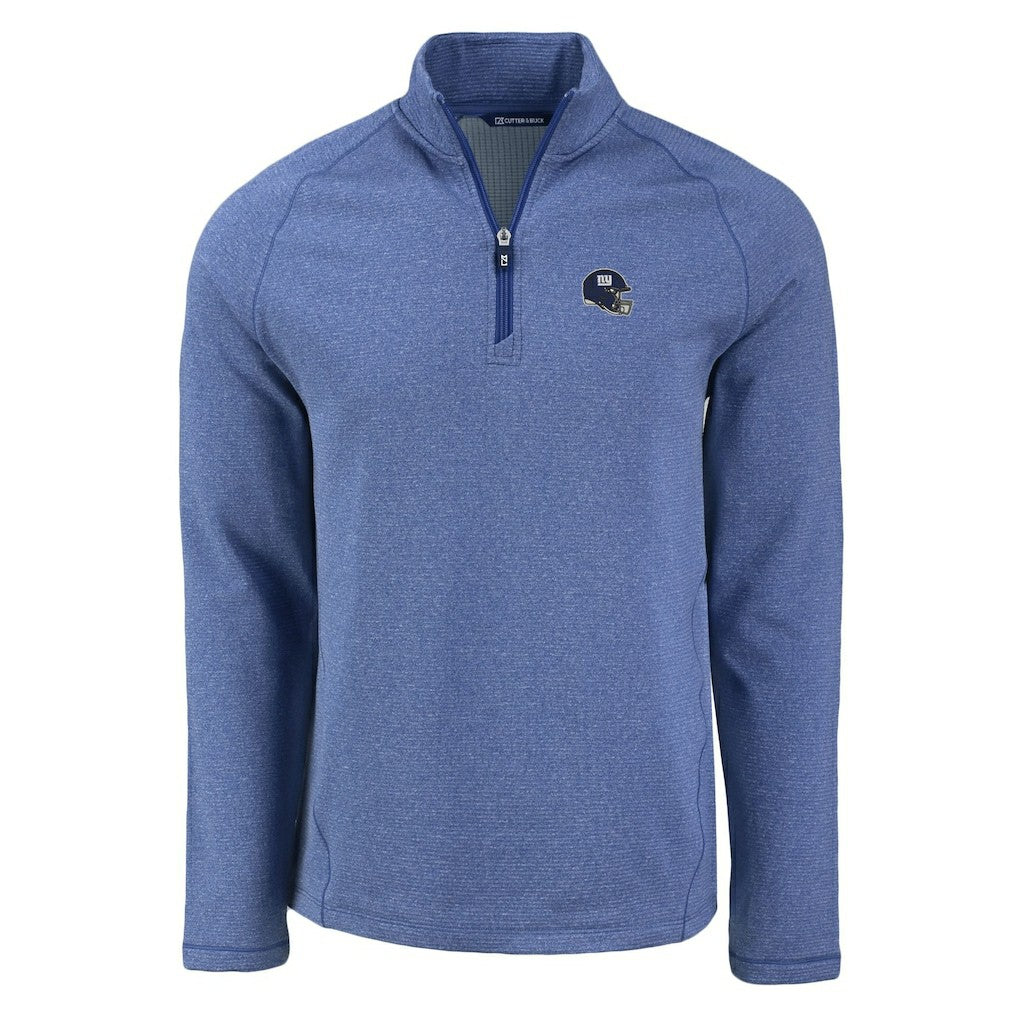 New York Giants  Cutter & Buck Peshastin Eco Fleece Tri-Blend Raglan Recycled Quarter-Zip Jacket