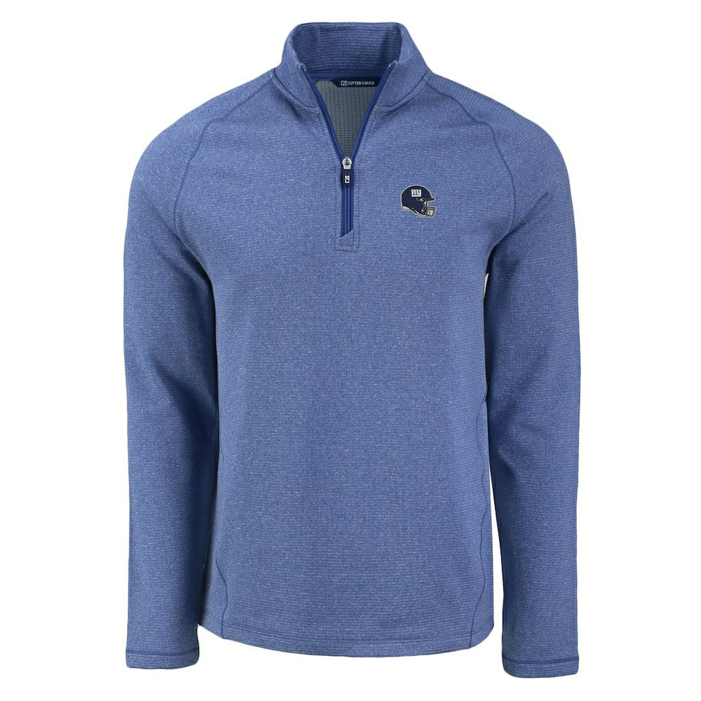 New York Giants  Cutter & Buck Peshastin Eco Fleece Tri-Blend Raglan Recycled Quarter-Zip Jacket
