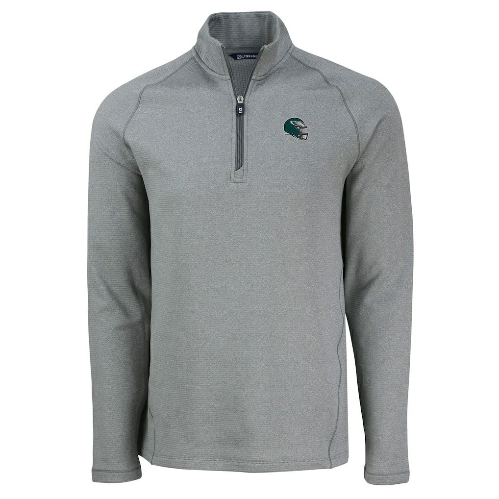 Philadelphia Eagles  Cutter & Buck Peshastin Eco Fleece Tri-Blend Raglan Recycled Quarter-Zip Jacket