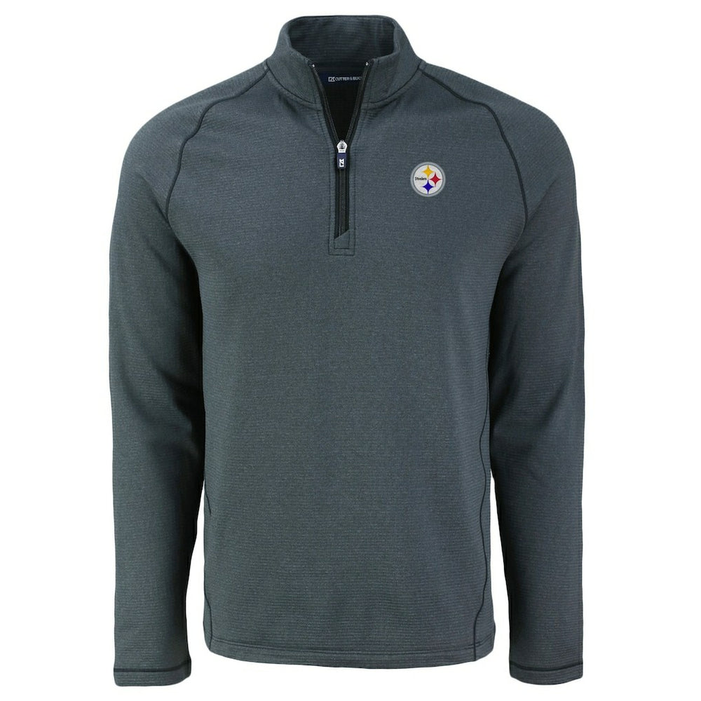 Pittsburgh Steelers  Cutter & Buck Peshastin Eco Fleece Tri-Blend Raglan Recycled Quarter-Zip Jacket