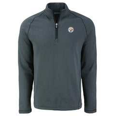 Pittsburgh Steelers  Cutter & Buck Peshastin Eco Fleece Tri-Blend Raglan Recycled Quarter-Zip Jacket