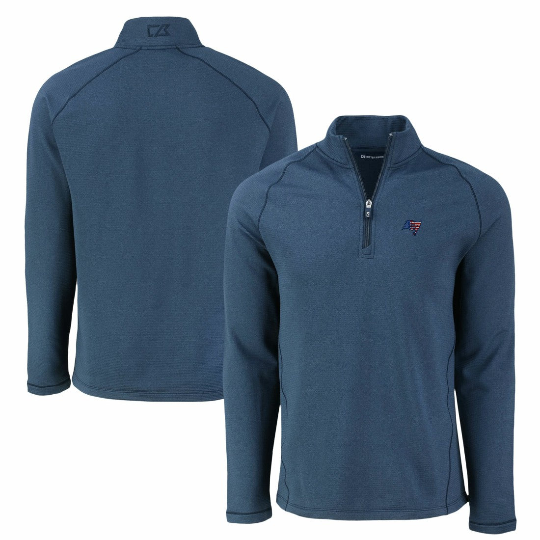 Tampa Bay Buccaneers  Cutter & Buck Peshastin Eco Fleece Tri-Blend Raglan Recycled Quarter-Zip Jacket