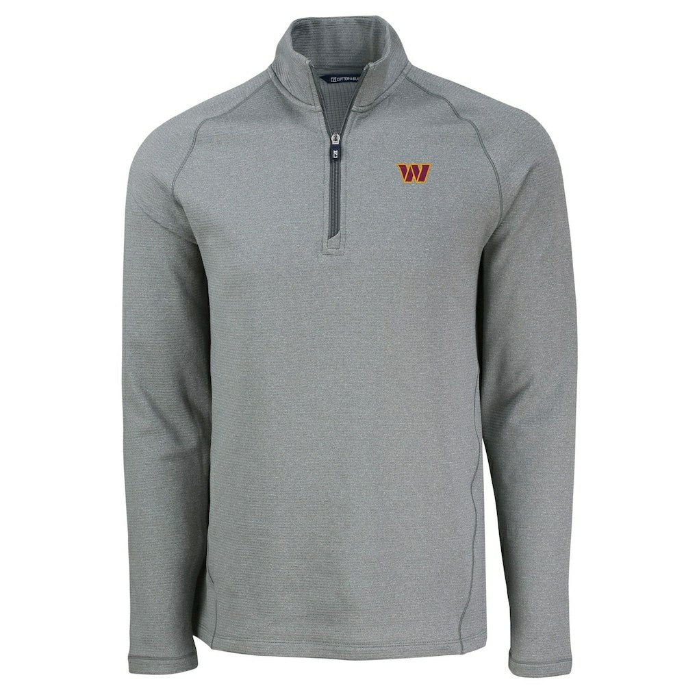 Washington Commanders  Cutter & Buck Peshastin Eco Fleece Tri-Blend Raglan Recycled Quarter-Zip Jacket