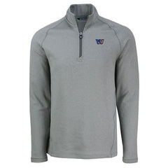 Washington Commanders  Cutter & Buck Peshastin Eco Fleece Tri-Blend Raglan Recycled Quarter-Zip Jacket