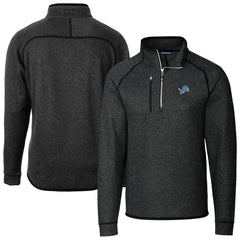 Detroit Lions  Cutter & Buck Big & Tall Mainsail Sweater-Knit Raglan Half-Zip Jacket