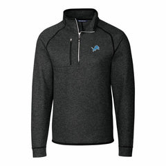 Detroit Lions  Cutter & Buck Big & Tall Mainsail Sweater-Knit Raglan Half-Zip Jacket