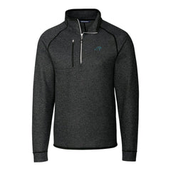 Carolina Panthers  Cutter & Buck Big & Tall Mainsail Sweater-Knit Raglan Half-Zip Jacket