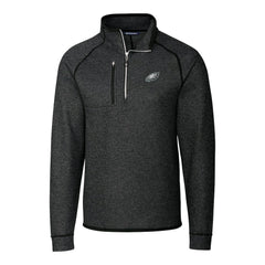 Philadelphia Eagles  Cutter & Buck Big & Tall Mainsail Sweater-Knit Raglan Half-Zip Jacket