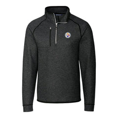 Pittsburgh Steelers  Cutter & Buck Big & Tall Mainsail Sweater-Knit Raglan Half-Zip Jacket