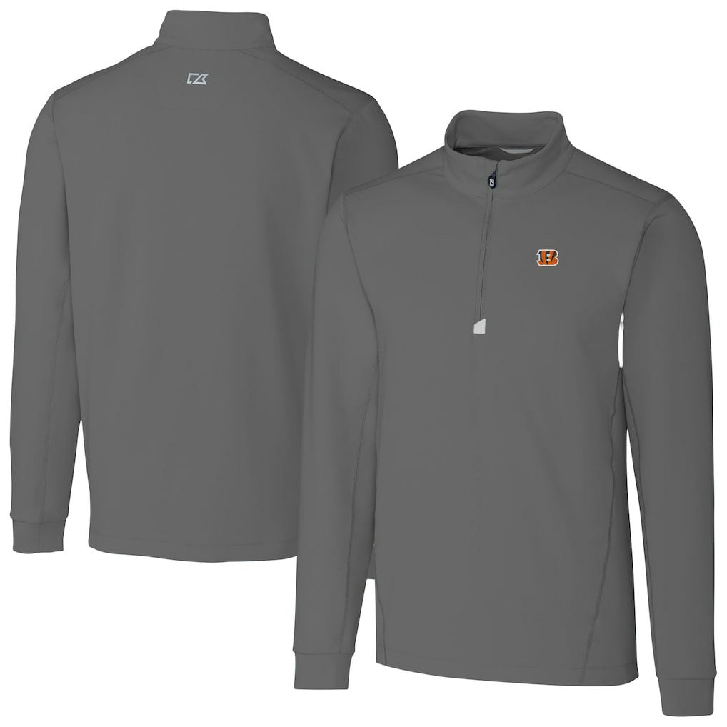 Cincinnati Bengals  Cutter & Buck Big & Tall Traverse Stretch Quarter-Zip Top