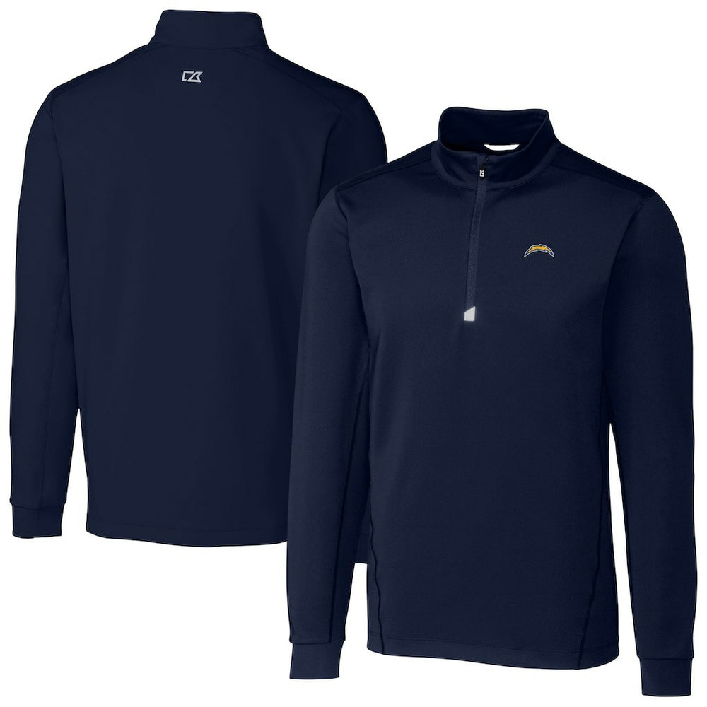 Los Angeles Chargers  Cutter & Buck Big & Tall Traverse Stretch Quarter-Zip Top