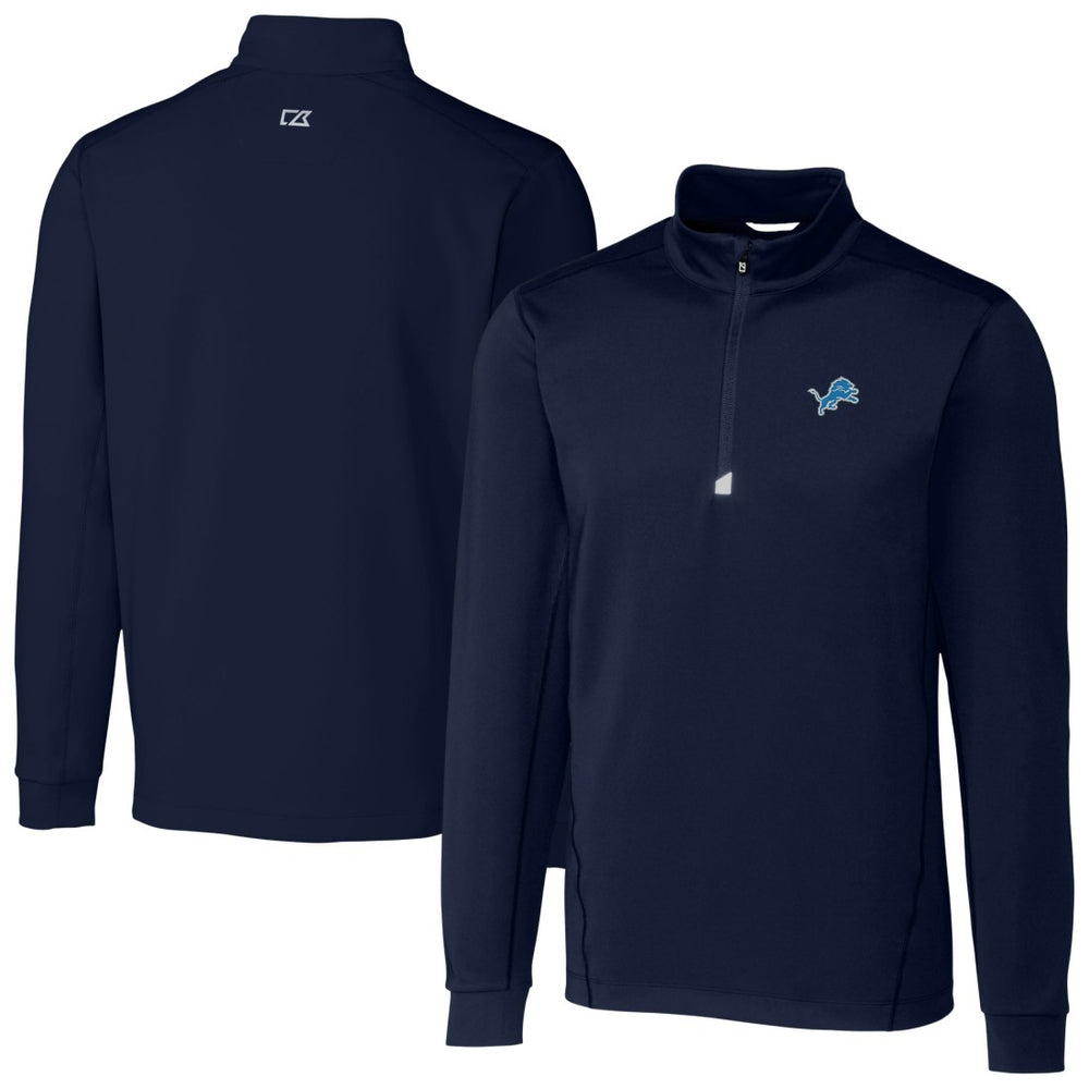 Detroit Lions  Cutter & Buck Big & Tall Traverse Stretch Quarter-Zip Top