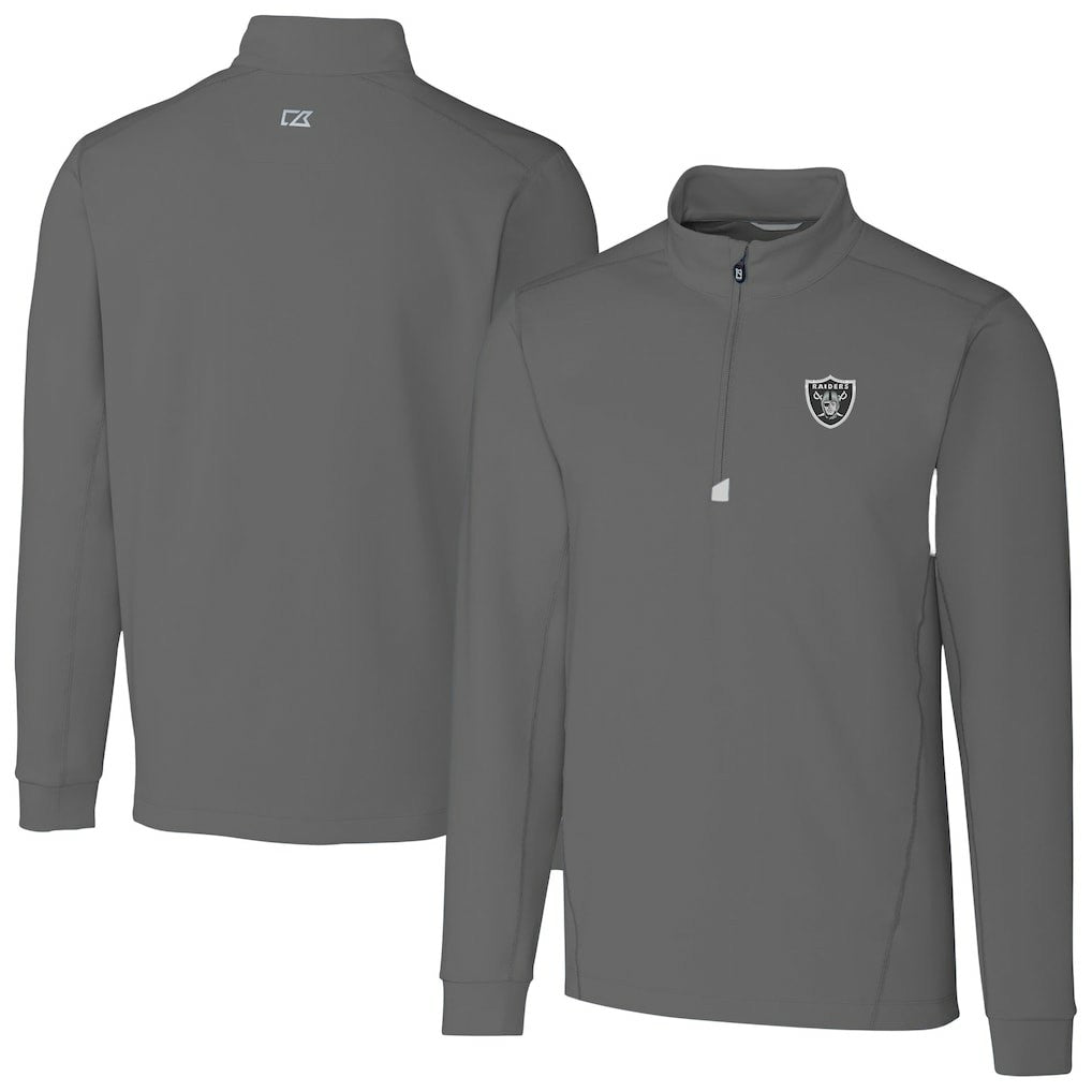 Las Vegas Raiders  Cutter & Buck Big & Tall Traverse Stretch Quarter-Zip Top
