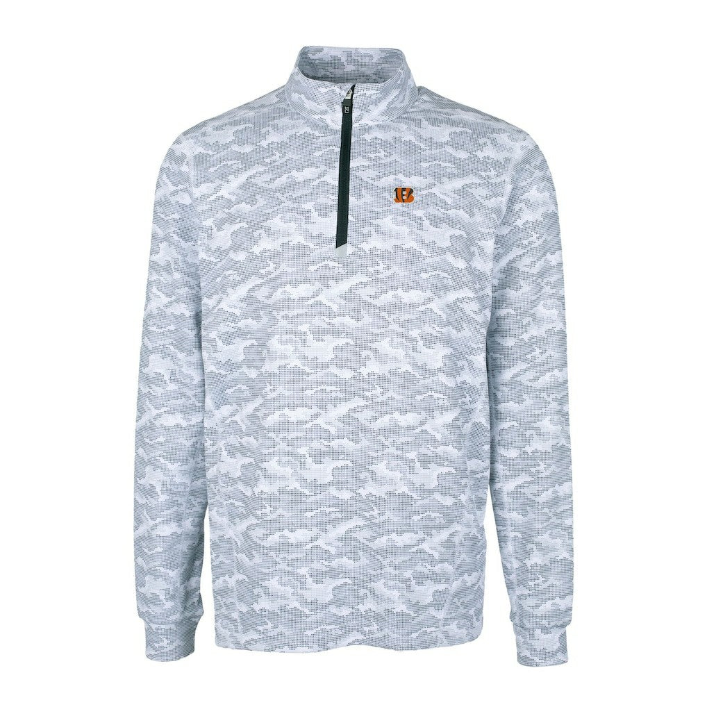 Cincinnati Bengals  Cutter & Buck Big & Tall Traverse Eco Camo Tri-Blend DryTec Quarter-Zip Jacket