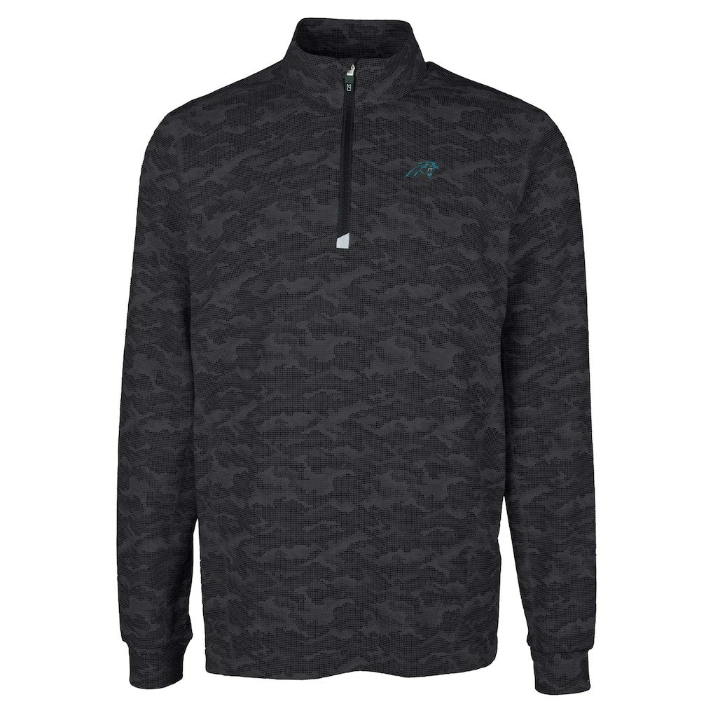 Carolina Panthers  Cutter & Buck Big & Tall Traverse Eco Camo Tri-Blend DryTec Quarter-Zip Jacket