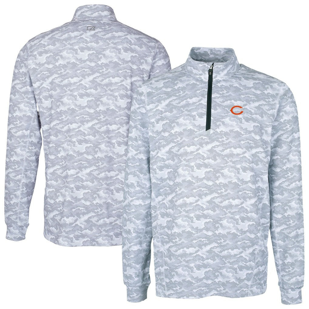 Chicago Bears  Cutter & Buck Big & Tall Traverse Eco Camo Tri-Blend DryTec Quarter-Zip Jacket