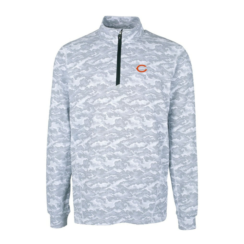 Chicago Bears  Cutter & Buck Big & Tall Traverse Eco Camo Tri-Blend DryTec Quarter-Zip Jacket