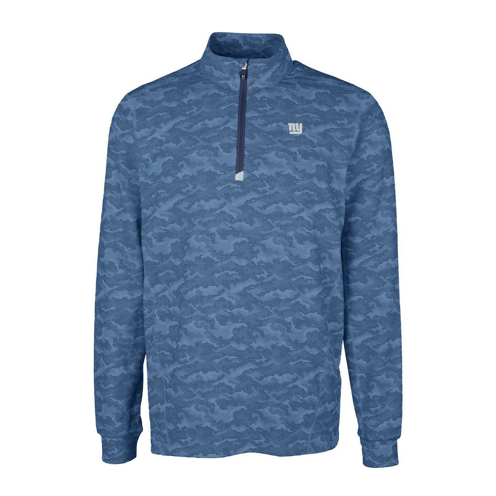 New York Giants  Cutter & Buck Big & Tall Traverse Stretch Eco Camo Print DryTec Quarter-Zip Top