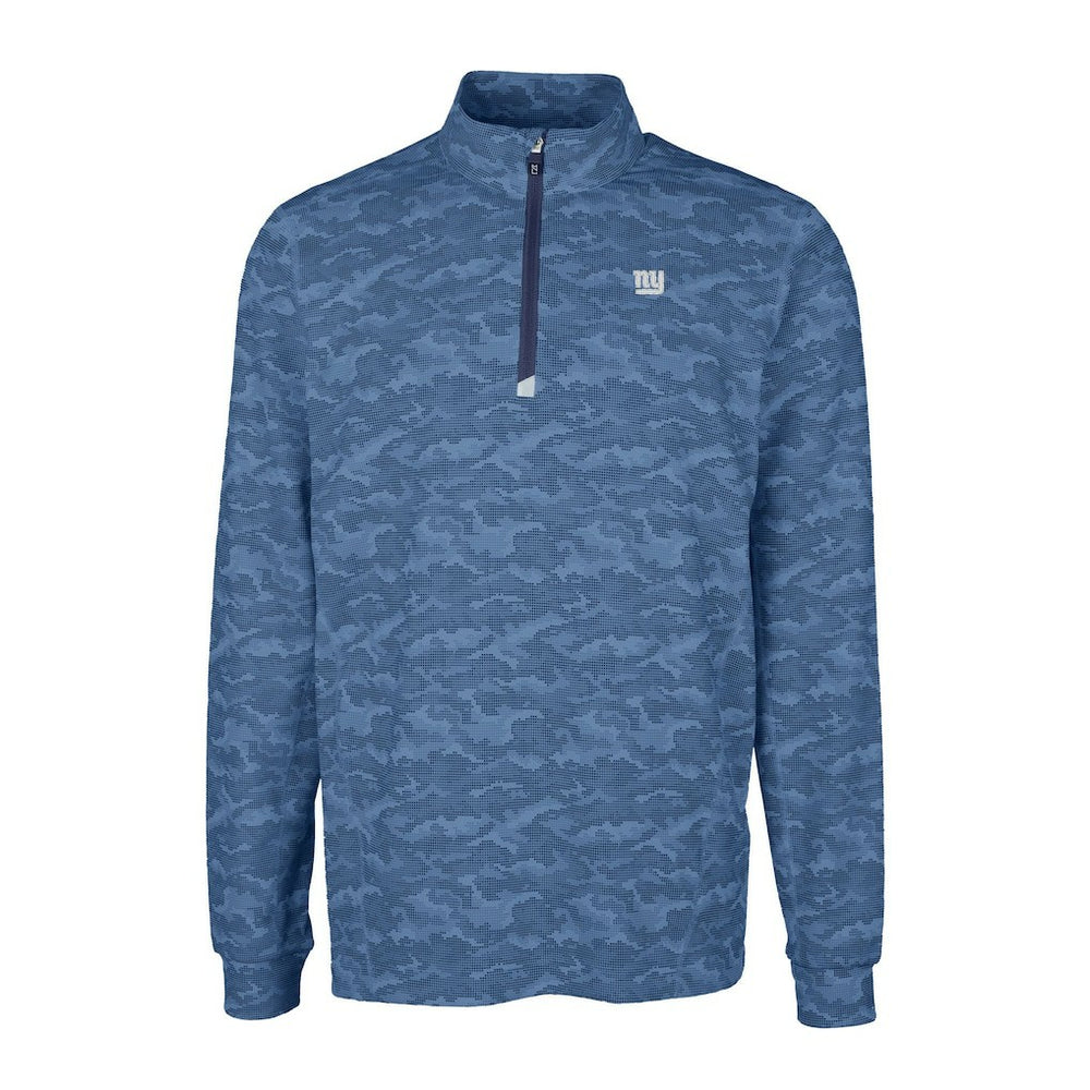 New York Giants  Cutter & Buck Big & Tall Traverse Stretch Eco Camo Print DryTec Quarter-Zip Top
