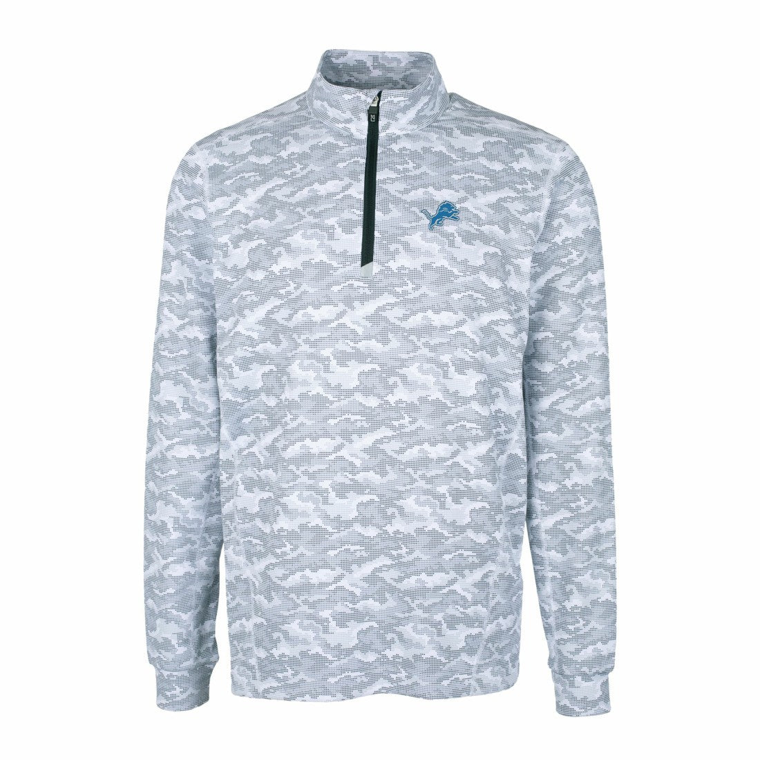 Detroit Lions  Cutter & Buck Big & Tall Traverse Eco Camo Tri-Blend DryTec Quarter-Zip Jacket